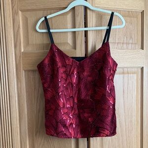 Elegant Red Sleeveless Top